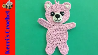 Child Teddy Bear Crochet Tutorial - Crochet Applique Tutorial