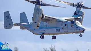 (4K) **ULTRA RARE** US Marines Boeing V-22 Osprey Engine Start-up & Take-off from Bermuda | TXKF/BDA