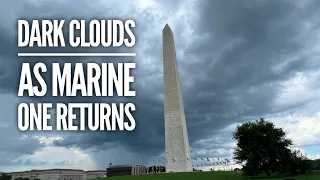Dark clouds over D.C. as Marine One returns and the VP commutes home.