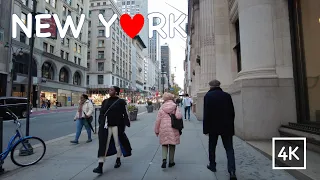 New York City, Midtown Manhattan City Walk Tour, 34th Street, 5th Avenue, 4K Travel