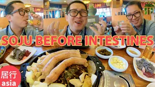 Getting Indoctrinated into REAL Korean BBQ Drinking Culture! Intestines and Gopchang!