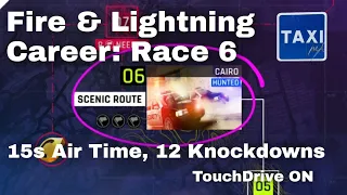 Asphalt 9 - Fire & Lightning - Career Race 6 - 12 KDs, 15s Air - Hunted Scenic Route - TouchDrive