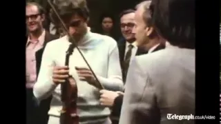 Yehudi Menuhin plays rare Stradivarius violin