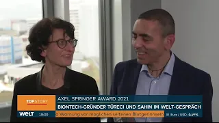 Özlem Türeci und Ugur Sahin (BioNTech) exklusiv auf WELT Nachrichtensender: " Die Impfungen werden d