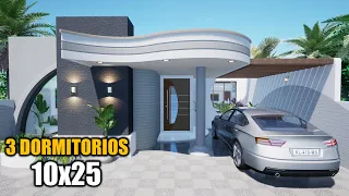 CASA  MODERNA Y HERMOSA 3 HABITACIONES 10X25 (LUIS ARQ)