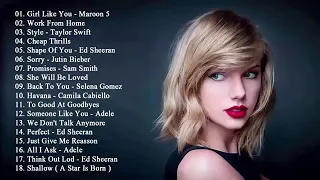 Pop 2019 Hits  Maroon 5 Taylor Swift Ed Sheeran Adele Shawn Mendes Charlie Puth Sam Smith Non stop G