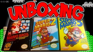 UNBOXING Super Mario Bros. 1,2, & 3 | NES Retro Games