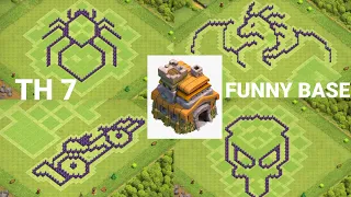 TOP 15 TOWNHALL 7 FUNNY BASE DESIGN WITH LINK ~ BEST TH7 FUNNY-LOOT-WAR BASE WITH LINK 2K22 COC ~