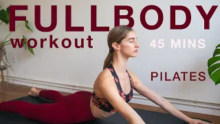 45 MIN FULL BODY PILATES CLASS | TOTAL BODY WORKOUT | Warm up & Cool down included