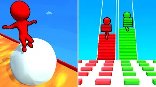 Snow Race Vs Bridge Race⚫️⚫️Tiktok Max Levels 1-89899 Gameplay DD4