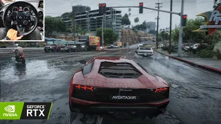 Lamborghini Aventador S Driving in Rain - Immersive Realistic ULTRA Graphics | GTA 5