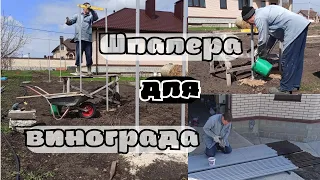 Двухплоскостная шпалера для винограда.