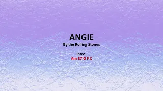 Angie by Rolling Stones - Easy acoustic chords