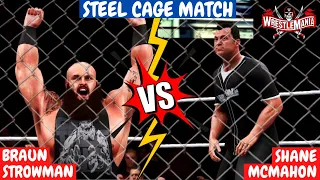 Braun Strowman vs Shane McMahon | Steel Cage Match | Wrestlemania 37 | WWE 2K20 | Official VSGamerz|