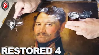 How old paintings are professionally restored Applying Filler to Holes - PART IV #artrestoration