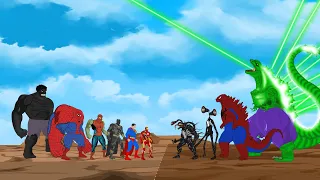 MARVEL: HULK, SPIDERMAN,  SUPERMAN, BLACK PANTHER 2 vs EVOLUTION OF VENOM, GODZILLA ATOMIC BREATH