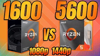 AMD Ryzen 5 1600 vs 5600 | 1080p 1440p | Tested in 9 games