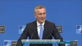 Abschlusspressekonferenz mit Jens Stoltenberg zum NATO-Verteidigungsministertreffen am 14.02.19