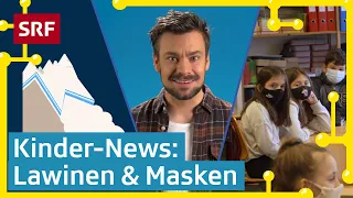 Erweiterte Maskenpflicht, Lawinen & Foto von Coronavirus | Kinder-News | SRF Kids – Kindervideos