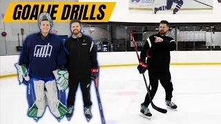 Teaching Nick The Goalie Skating Drills