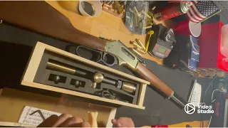 1895 co. brass scope unbox and final view on a 45-70 Henry Golden Boy
