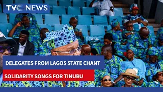 (SEE VIDEO) Delegates from Lagos State Chant Solidarity Songs For Tinubu