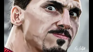 Speed Portrait of Zlatan Ibrahimovic in timelapse || 500 goals with club teams!!!!!