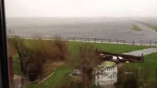 Orkantief Xaver drückt Wasser der Nordsee auf die Hallig Hooge 2