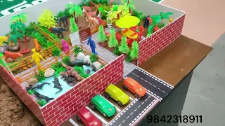 Miniature zoo model | Zoo model for school project | Science exhibition model