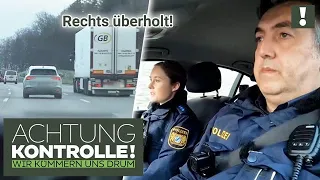 "Volle Lotte RECHTS überholt!" 😱 PKW an Polizei vorbeigebraust! | Achtung Kontrolle