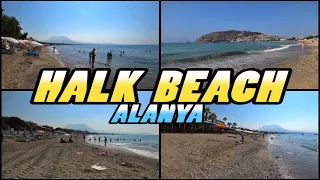 Alanya HALK BEACH Walking Tour  - Alanya Halk Plaji - Alanya Turkey (4K)