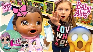 BABY ALIVE goes to TOYS R US! The Lilly and Mommy Show. The TOYTASTIC Sisters. FUNNY SKIT