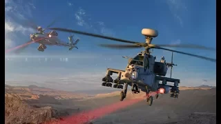 Лазерное оружие HEL компании Raytheon на американском вертолете Apache AH-64