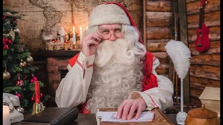 Message from Santa Claus to children - greetings of Father Christmas in Lapland to kids