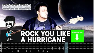 【SCORPIONS】[ Rock You Like A Hurricane ] cover by Cesar | LESSON | BASS TAB