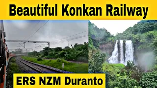 12283 ers nzm duronto | Konkan railway full journey in monsoon | Ukshi waterfall