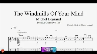 Guitar Solo 'The Windmills Of Your Mind' by Michel Legrand with Guitar TABs