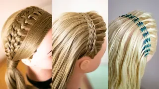 Сборник  Ободки из кос  Летние причёски для длинных волос   Hairstyle tutorial