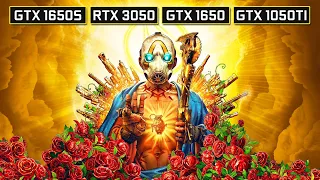 Borderlands 3 | RTX 3050 | GTX 1650 Super | GTX 1650 | GTX 1050 Ti | 1080p
