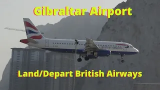 British Airways Land and Depart at Gibraltar Airport, G-EUUI