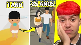 VIVENDO DOS 0 AOS 25 ANOS NO SIMULADOR DE VIDA REAL (100 Years Life Simulator)