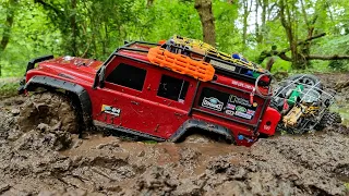TRX4 Defender - All In A Day's Work! - Mud, Winching, Creek & Forest Crawling /w Trailer!
