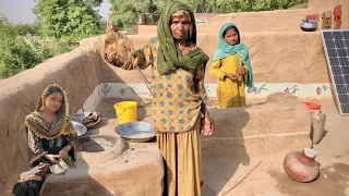 Desert Hindu Women Afternoon Routine In Hot Summer Pakistan | Village Life Pakistan | Village Food