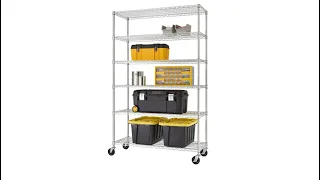 Assembling a Trinity 6 tier metal shelving with wheels from Costco