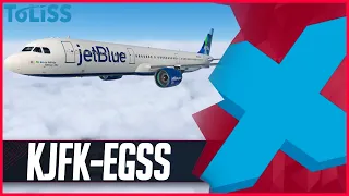 X-Plane 11 LIVE | Toliss A321Neo *BETA* New York to London (Stansted) | A21N | KJFK-EGSS