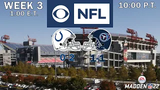 2021 NFL Season - Week 3 - Colts at Titans (Madden 22)