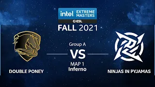 CS:GO - Double Poney vs. Ninjas in Pyjamas [Inferno] Map 1 - IEM Fall 2021 - Group A - EU