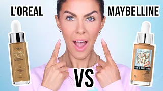 FOUNDATION WARS! L'oreal True Match Nude Serum VS Maybelline 24 Hr Skin Tint! Which One is Better?😱