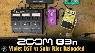 Zoom G3n Violet Distortion vs Suhr Riot Reloaded Pedal - SX Sst62 Stratocaster