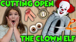 What's Inside The Clown Elf? Cutting Open Creepy Clown Elf